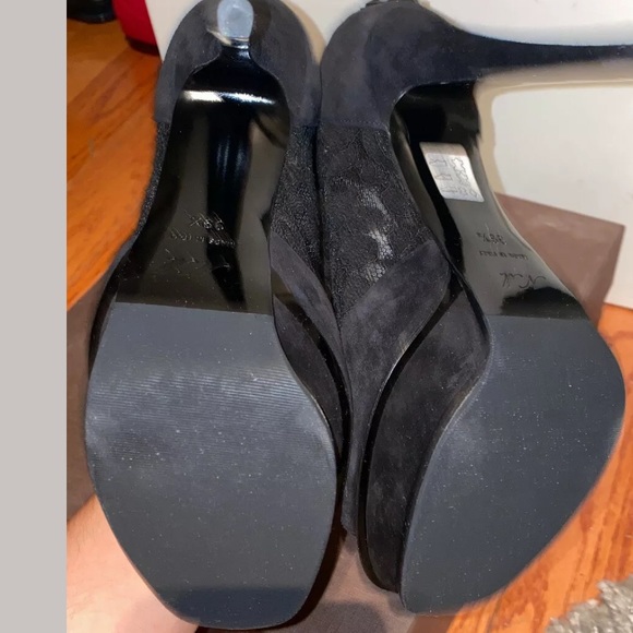 New Nando Muzi Suede Lace Heels Open Toe Boots, 9 - Picture 8 of 13